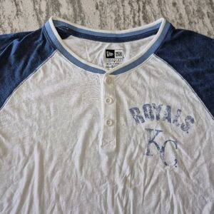 New Era Men's Kansas City Royals Henley T-Shirt Size Large NEW